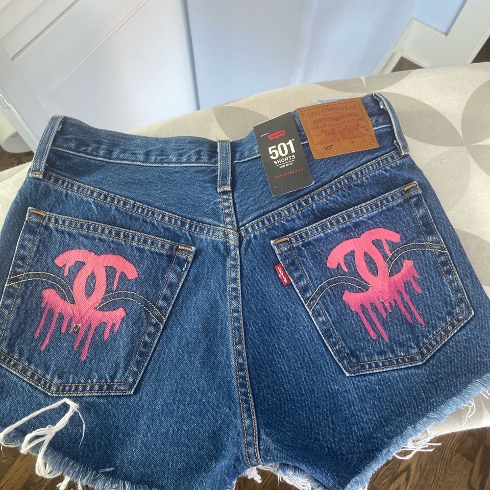 Hand painted Levi shorts
